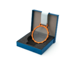 Médaille en verre avec cadre en bronze